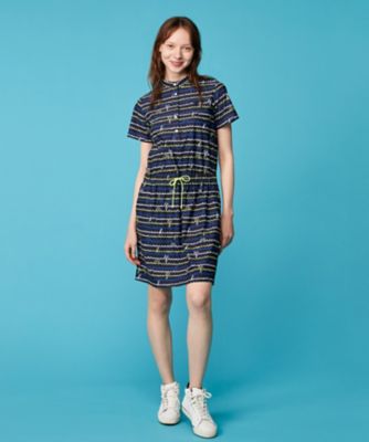 機能素材で快適なラウンドを【WOMEN】ウェーブロゴ柄