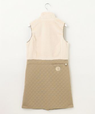 フェイクファー　キルト ワンピース　中綿　23区GOLF WOMEN】フェイクファー×キルト ワンピース 1枚で暖かい寒い日の防寒