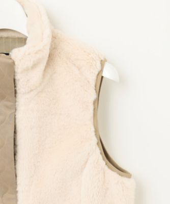 WOMEN】フェイクファー×キルト ワンピース 1枚で暖かい寒い日の