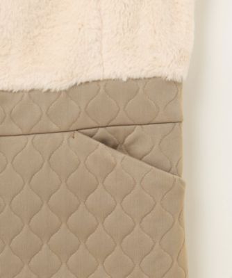 WOMEN】フェイクファー×キルト ワンピース 1枚で暖かい寒い日の