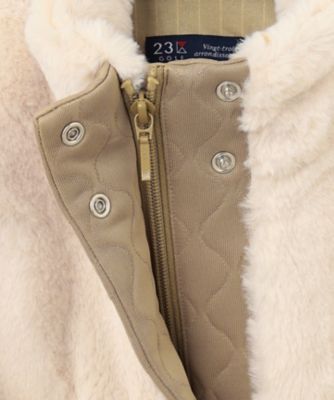 WOMEN】フェイクファー×キルト ワンピース 1枚で暖かい寒い日の