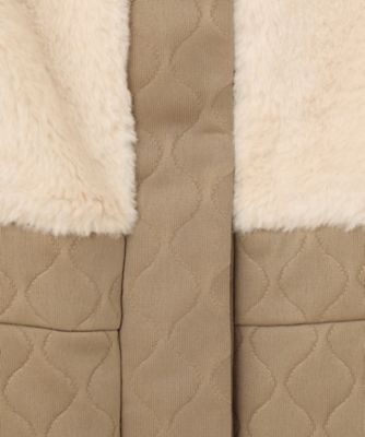 WOMEN】フェイクファー×キルト ワンピース 1枚で暖かい寒い日の