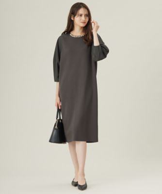 ＜自由区 S (Women/小さいサイズ)＞【洗える】パールディティールニット　ワンピース（ＯＰＷ７ＧＳ００５３）