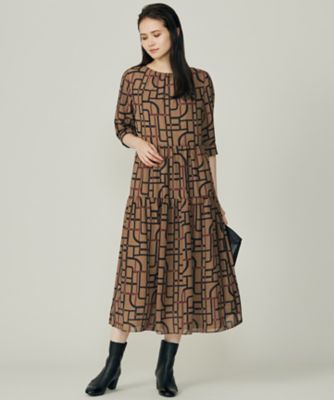 ジオメトリックレトロプリント ワンピース（OPW7GW0313