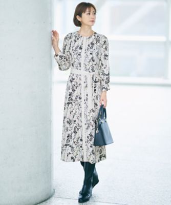 ❤️限定セール中❤️洗える　自由区　新色　ハーバルフロープリント　ロングワンピース 自由区（ジユウク） ドレス ハーバルフロープリント ワンピース