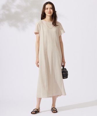 ＜自由区 (Women)＞【カタログ掲載・接触冷感・ＵＶカット・洗える】リネンミックスツィル　ワンピース（ＯＰＷＭＣＡ０００１）