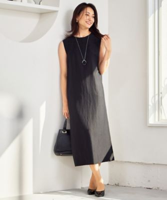 洗える】エンブロイダリーノースリーブ ワンピース