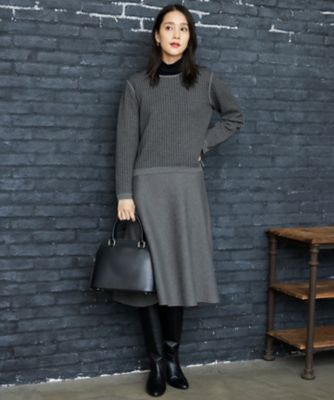 ＜自由区 (Women)＞【ＷＥＢ限定カラーあり・洗える】リバーシブルニット　セットアップ（プルオーバー×フレアスカート）（ＯＰＷＭＣＷ０５５１）