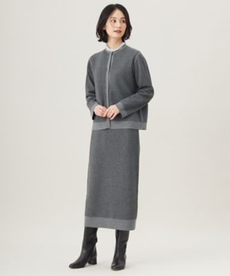 ＜自由区 (Women)＞【洗える】リバーシブルニット　セットアップ（カーディガン×タイトスカート）（ＯＰＷＭＣＷ０５５２）