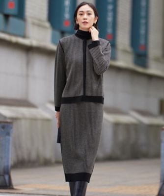 洗える】リバーシブルニット セットアップ（カーディガン×タイト