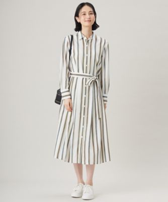 ＜自由区 (Women)＞【カタログ掲載・洗える】ストライププリント　ワンピース（ＯＰＷＭＧＭ０２０７）