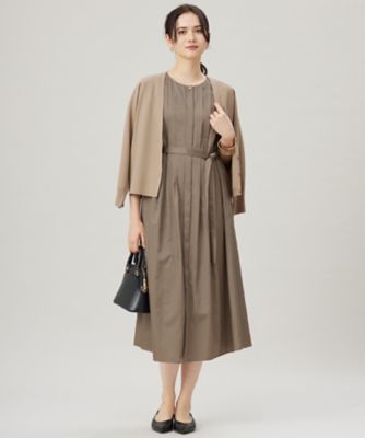 完売　2025年度　自由区　【洗える】シルキータック ワンピース　¥33,000 洗える】シルキータック ワンピース（OPWMGM0411） | 自由区
