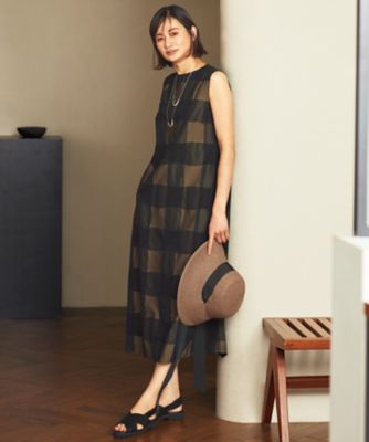 ＜自由区 (Women)＞【再入荷・昨年ご好評】ブロンズチェックジャカード　ワンピース（ＯＰＷＭＧＭ０５１４）