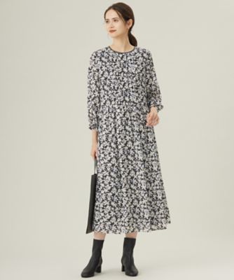 ＜自由区 (Women)＞【洗える】スノーフラワープリント　ワンピース（ＯＰＷＭＧＳ０００４）