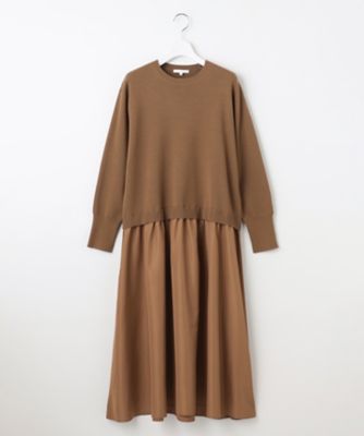 カタログ掲載】ウールミラノ異素材 ワンピース（OPWMGW0556