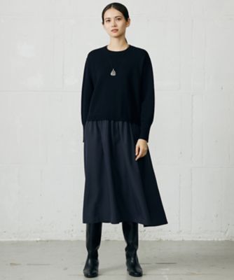 カタログ掲載】ウールミラノ異素材 ワンピース（OPWMGW0556