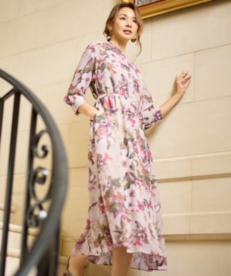 ＜自由区 (Women)＞【ＳＨＩＨＯさん着用】ボタニカルプリント　ワンピース（ＯＰＷＭＬＭ０３２０）