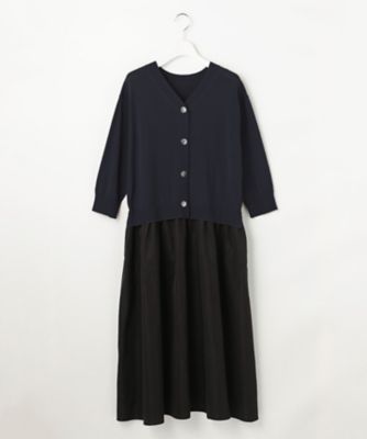 ＜自由区 (Women)＞【人気異素材コンビの最新作・前後着用可】タフタコンビ　ワンピース（ＯＰＷＭＬＭ０５５３）