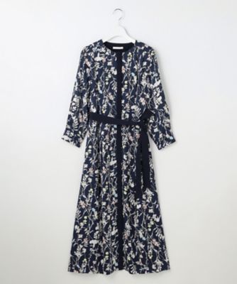 ＜自由区 (Women)＞【ＷＥＢ＆一部店舗限定・新色追加・定番人気・着用動画あり】ハーバルフロープリント８分袖　ワンピース（ＯＰＷＭＳＷ０８０７）