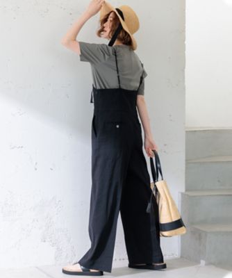 【ＣＬＡＳＳＹ．６月号掲載／洗える】リネンレーヨンストレッチ　サロペット（ＯＰＷＯＣＭ０４０４）