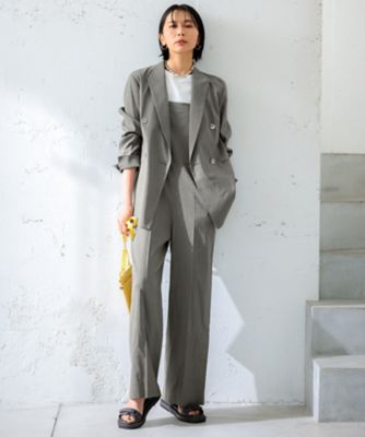 【ＣＬＡＳＳＹ．６月号掲載／洗える】リネンレーヨンストレッチ　サロペット（ＯＰＷＯＣＭ０４０４）