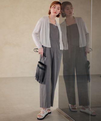 【ＣＬＡＳＳＹ．６月号掲載／洗える】リネンレーヨンストレッチ　サロペット（ＯＰＷＯＣＭ０４０４）