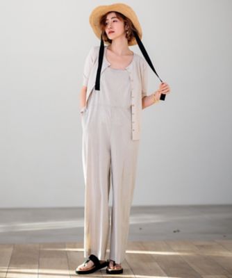 【ＣＬＡＳＳＹ．６月号掲載／洗える】リネンレーヨンストレッチ　サロペット（ＯＰＷＯＣＭ０４０４）