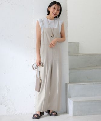 【ＣＬＡＳＳＹ．６月号掲載／洗える】リネンレーヨンストレッチ　サロペット（ＯＰＷＯＣＭ０４０４）