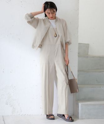 【ＣＬＡＳＳＹ．６月号掲載／洗える】リネンレーヨンストレッチ　サロペット（ＯＰＷＯＣＭ０４０４）