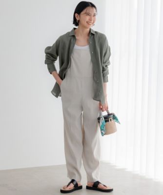 【ＣＬＡＳＳＹ．６月号掲載／洗える】リネンレーヨンストレッチ　サロペット（ＯＰＷＯＣＭ０４０４）