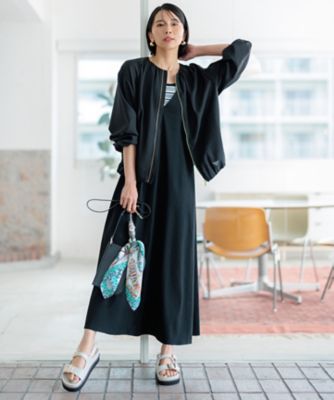 洗える】リネンレーヨンストレッチ キャミソール ワンピース