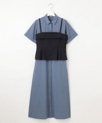 【ＣＬＡＳＳＹ．コラボ】ビスチェコンビ　シャツワンピース（ＯＰＷＯＣＭ０５１４）