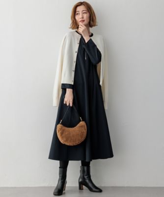 ま*ん様 美品 23区 24AW ストレッチタイプライターワンピース L 40 23区 【洗える】ストレッチタイプライター ワンピース （グレー系