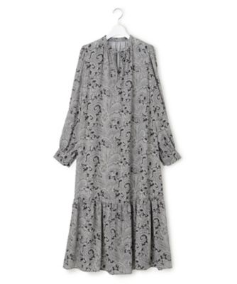 洗える】Rattiペイズリープリント ティアード ワンピース