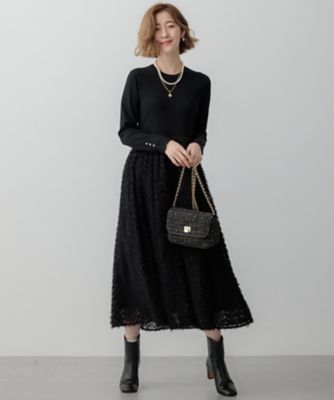 【滝沢眞規子さん着用／一部店舗限定／洗える】ニットコンビジャカード　ワンピース（ＯＰＷＯＣＷ０８５３）