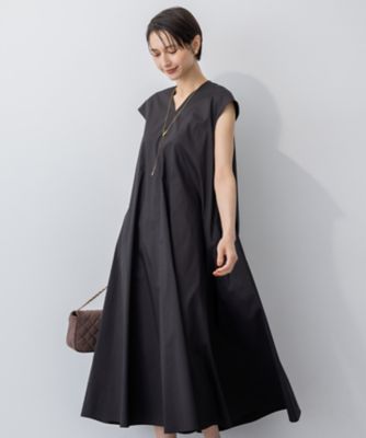 23区 (Women)/ニジュウサンク 【接触冷感／撥水加工／洗える】ストレッチブロード　Ｖネックワンピース（ＯＰＷＯＧＡ０１０３）