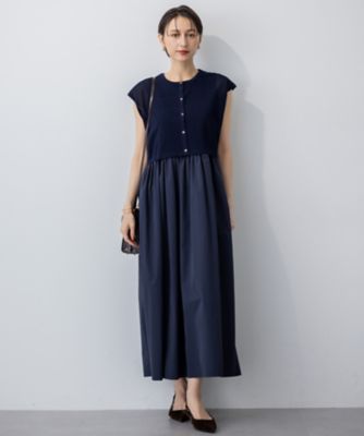 23区【Oggi8月号掲載/洗える】ニットレイヤード ワンピース48￥28930 Oggi8月号掲載／洗える】ニットレイヤード ワンピース