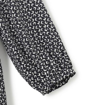 洗える】モダンジオメトリックプリント ワンピース