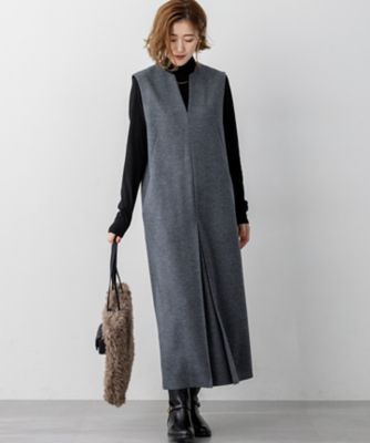 ウールミルドジャージー ボックスタック ジャンパースカート