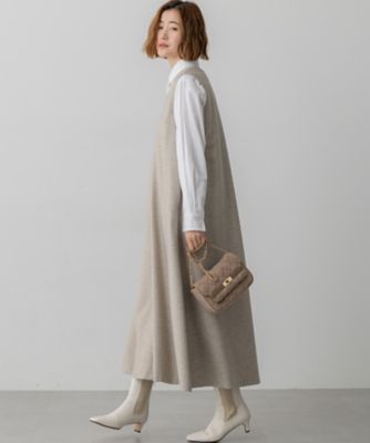 ラメミックスツイード Vネックワンピース（OPWOGW0517