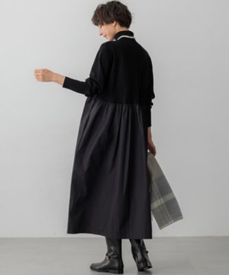 coyseio ワンピース 洗える】ギャザーコンビ ニットワンピース（OPWOGW0658