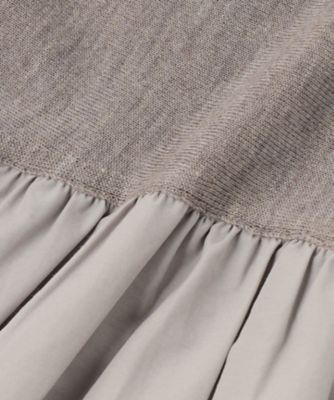 洗える】ギャザーコンビ ニットワンピース（OPWOGW0658