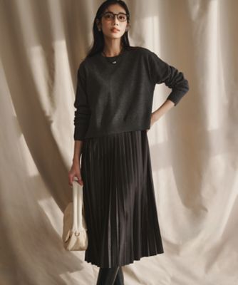 ニットセットアップ プリーツコンビ ワンピース（OPWOGW6659