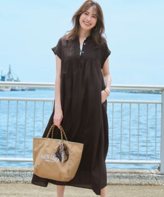 美品✨アドーア　シアーボイルチュニックブラウス　ピンタック　ワンピース　手洗い可 褒められワンピ】ウォッシュドシアーボイル ピンタック ワンピース