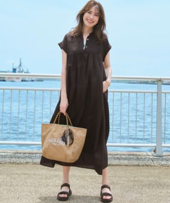 ウォッシュドシアーボイル ピンタック ワンピース