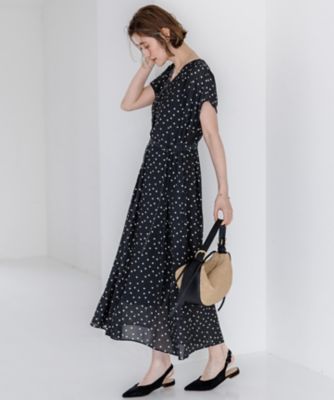 WEB＆一部店舗限定】ドット フレアワンピース