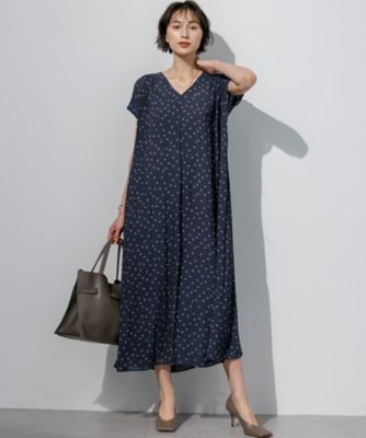4【美品】INGEBORG ポルカドット　フレアワンピース　日本製 褒められワンピ】ドットフレア ワンピース（OPWOLM6835