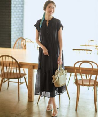 WEB＆一部店舗限定】シアーワッシャー レース ワンピース