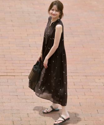MY0952▲Sretsis▲スレトシス シルクワンピース 刺繍 シアー 38 MY0952△Sretsis△スレトシス シルクワンピース 刺繍 シアー 38 MY0952