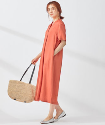 23区の【洗える】テンセルナイロンツイル スキッパー ワンピース